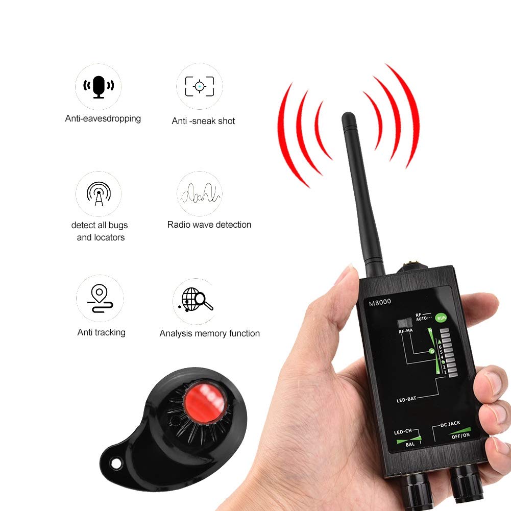 M8000 Wireless Signal Radio Detector, AntiSpy Camera RF Signal Detector Device Tracer Finder(US
