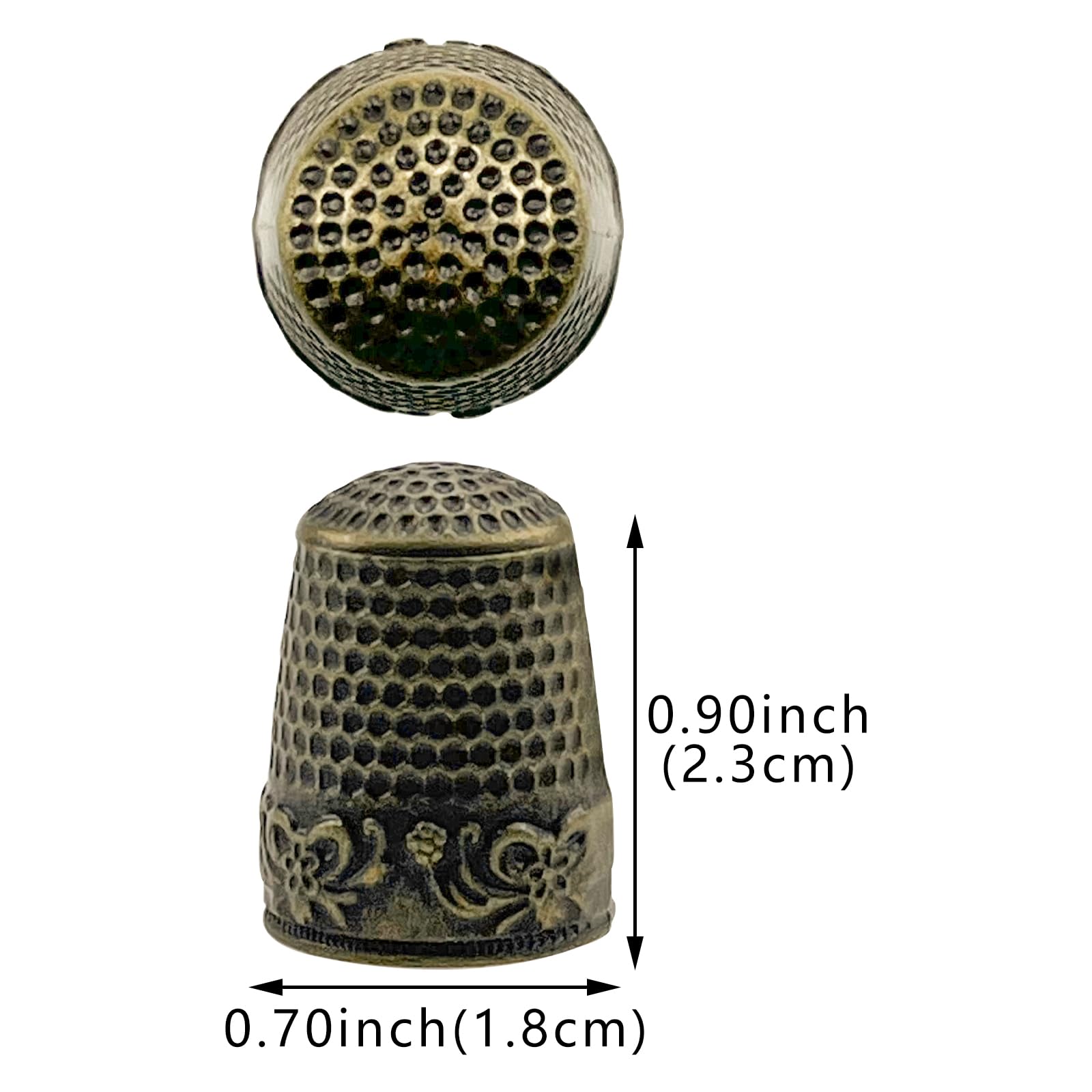 10 Pack Sewing Thimble Finger Quilting Protector for Sewing Clothes Metal Copper Finger Shield DIY Knitting Craft Tools for Home Art Embroidery Needlework (2 Colors) (Bronze+Red Copper)
