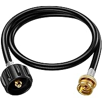 Rushare 4FT Propane Hose Adapter 1lb to 20lb, Propane Hose for Mr Heater Buddy Heater, Coleman Stove, Weber Q Grill and More,