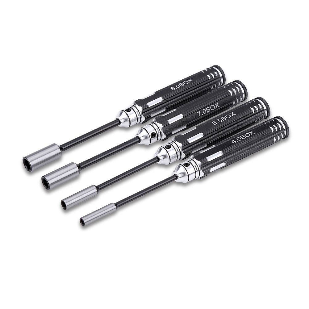 Hex Socket Nut Driver Set, Hex Nut Socket Wrench Sleeve, Aluminum Alloy Wheel Wrench for RC Cars, Model Airplanes