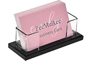 PecMuikee Business Card Holder for Desk，Acrylic Business Card Display Stand,Multiple Business Card Holders for Office, Exhibition, Home, Restaurant (slot 1)