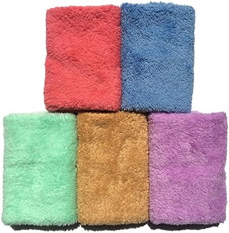 (5 Pack) Premium Makeup Remover Cloth Clean Towel, Travel Size, 10x10 inch Ultra Soft Gentle Reusable Facial Cleaning Towel, Chemical free, Convenient Loop To Hang To Dry