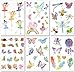 Glitter Temporary Tattoos for Girls - 6 Sheets Fun Sparkle Stickers - 60+ Shining Fairy Heart Butterfly Feathers Fake Tattoo Designs - Rainbow Flash Waterproof Transfers - Great Party Favors