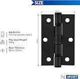 XFORT 3 Inch Matt Black Ball Bearing Hinges 40kg Steel Door Hinge 1.5 Pairs view 6