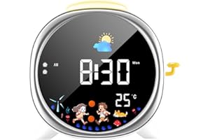 LIORQUE Kids Alarm Clock, Sleep Training Alarm Clock with Sun & Moon Rise, Sleep Sound Machine with Snooze Funtion, Wake Up L