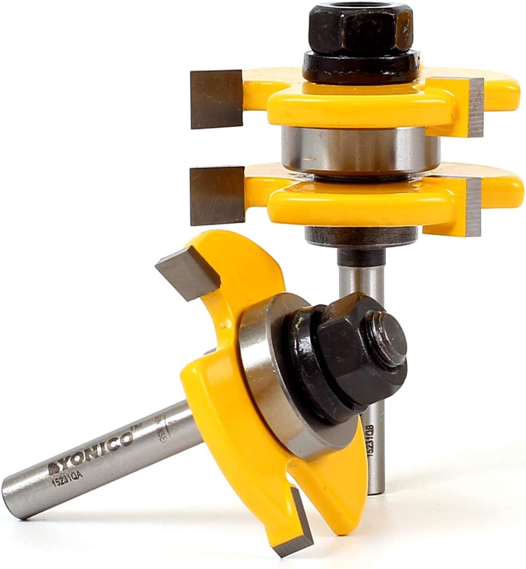 Yonico 15231q 1/4-Inch Plywood 2 Bit Plywood Tongue and Groove Router Bit Set 1/4-Inch Shank, 1/4 inch - Image 4