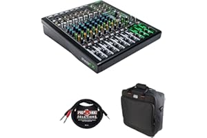 Mackie ProFX12v3 12-Channel Sound Reinforcement Mixer with Built-In FX, Gator Cases G-MIXERBAG-1515 Mixer Bag & Stereo Cable 10ft Bundle