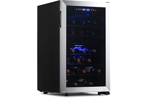 NewAir 19" Dual Zone Wine Fridge for 43 Bottles | Freestanding Wine Cooler Refrigerator with Glass Door | Digital Temperature Control & Quiet Compressor Cooling | Stainless Steel