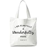 VEEMIKATILL Christian Gifts Tote Bags Cute Christian Preppy Canvas Tote Bag Bible for Women Reusable Shopping Bags