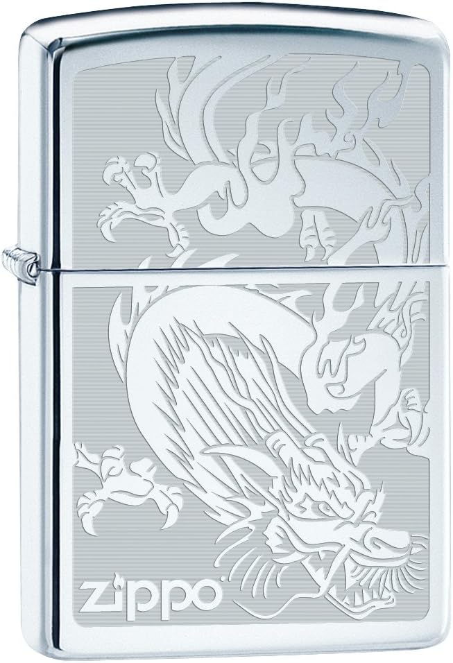 Zippo Lighter Dragon, Engraved High Polish Chrome Amazon.ca Sports & Outdoors