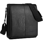 Leathario Men's Crossbody Bag, Vegan Leather, Shoulder Purse Side Sling Satchel, Small Messenger for Travel Work Daily