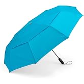 ShedRain Vortex Windproof Compact Travel Umbrella, Auto Open Close | Folding Umbrella, 43" Arc, Vented Canopy, Cable Enforced Technology, 75 MPH Wind Rated