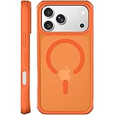 ZOYTONE Magnetic for iPhone 17 Pro Case, Compatible with MagSafe, Threaded Border Non-Slip, 4 Cornered Pro Drop Protection, Alloy Camera Frame, Mil-Grade Drop, Shockproof Phone Case, Orange
