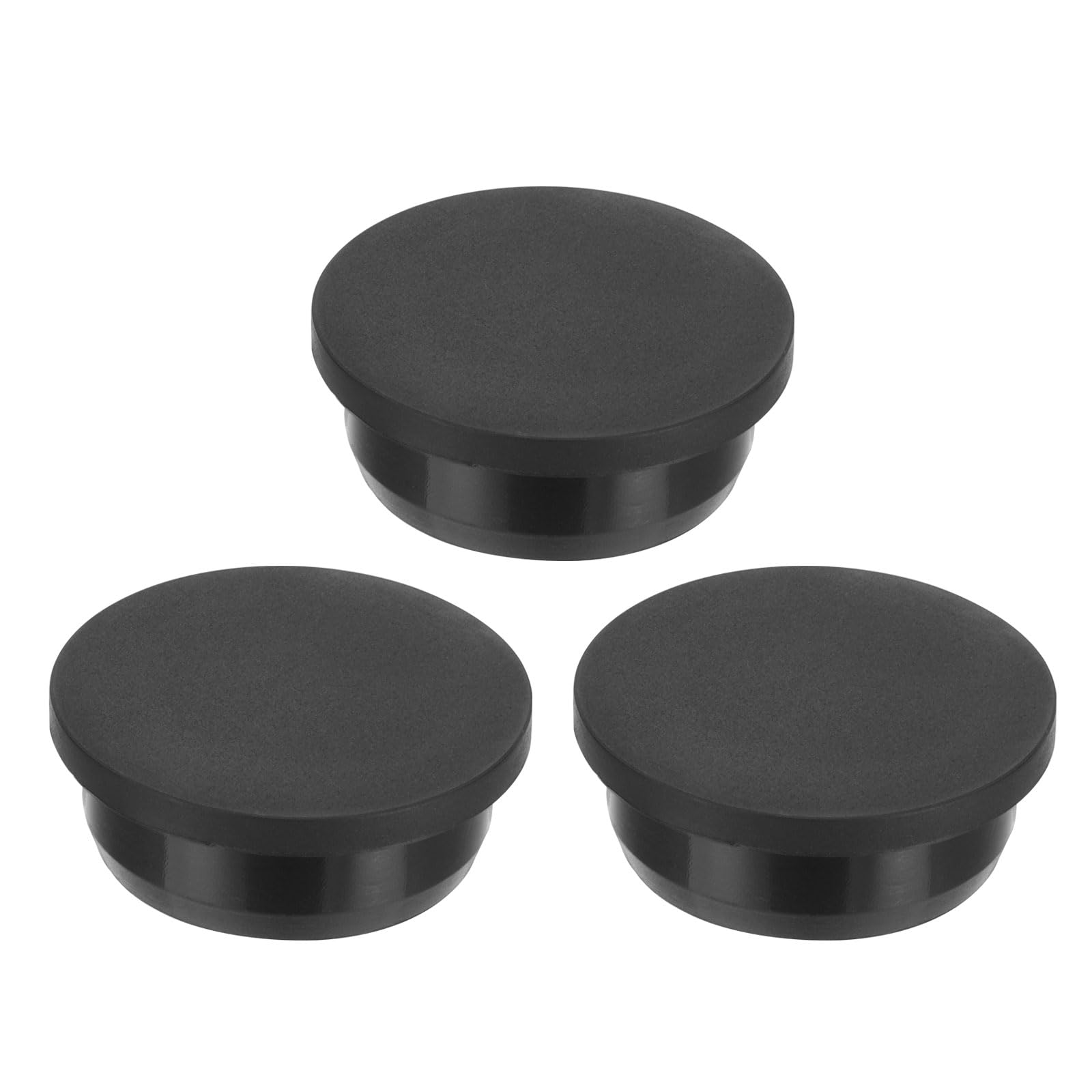PATIKIL 37.3mm Diameter Rubber Hole Plugs, 3 Pcs Silicone Rubber Round Hole Stoppers for 36-37mm Hole, Black