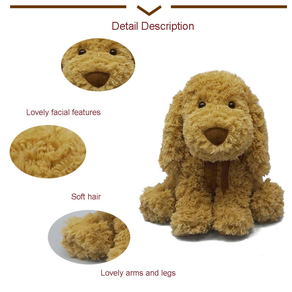 DORE Poodle Plush Animals Stuffed Dogs Flopsie Lovey Toy Light Blue Brown 11\'\'
