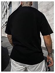 GORGLITTER Men's Crewneck T Shirt Letter Graphic
