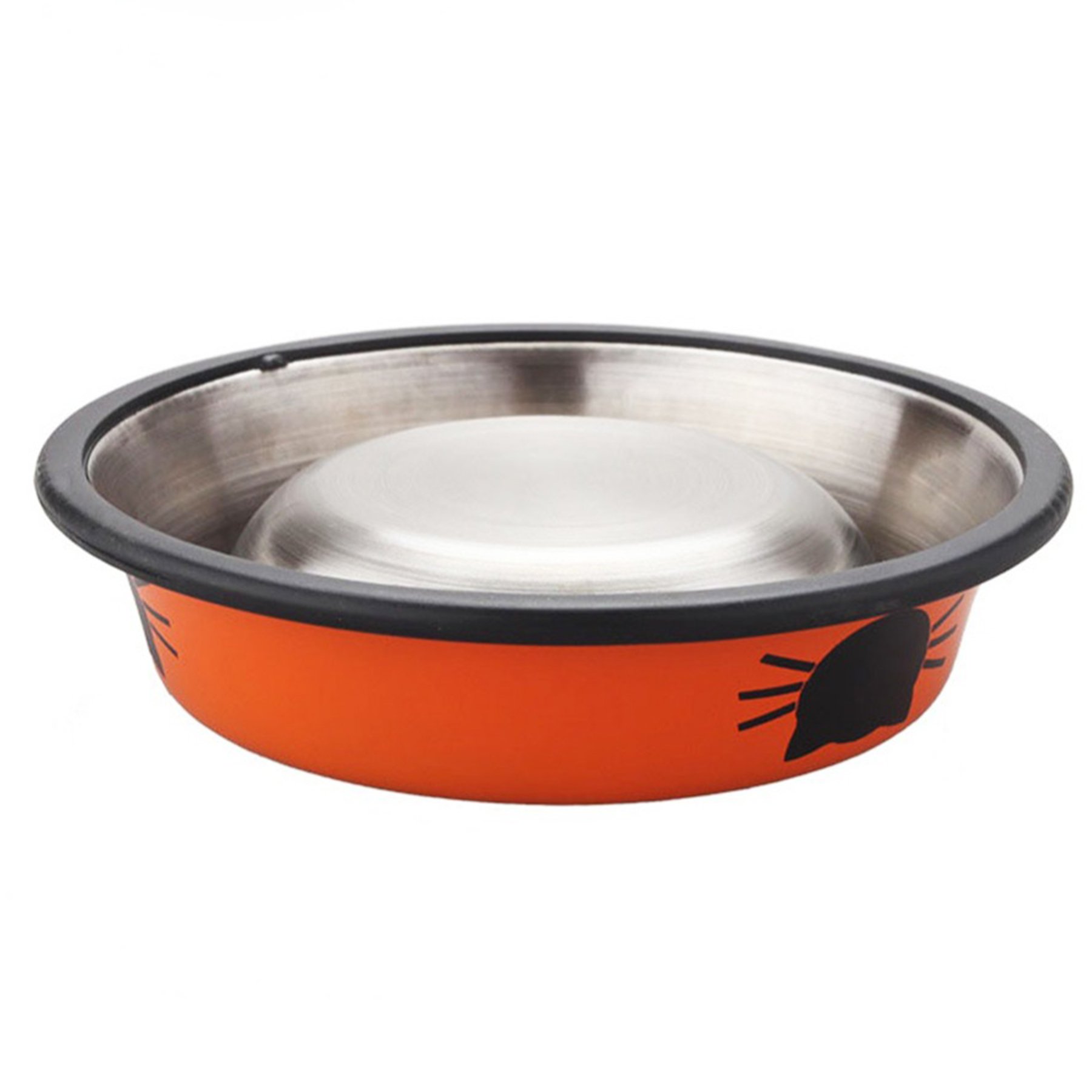 Ciotola per cuccioli Pet Bowl Bowl per gatti Sportsgirl con gatti carini verniciati antiscivolo per cani di piccola taglia (Argento e Arancio)