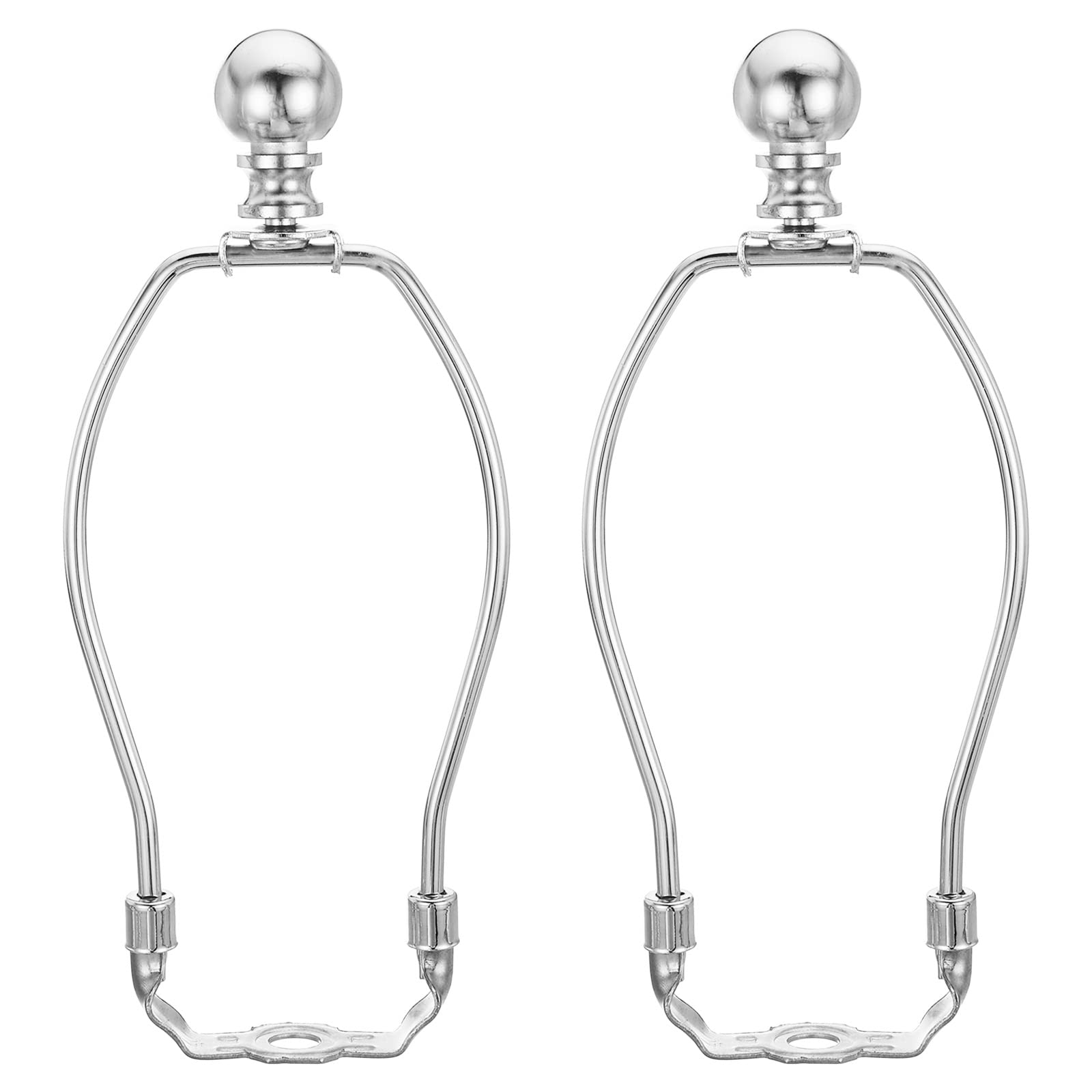 PATIKIL 6.5 Inch Lamp Harp Kit with Finial, 2 Set Detachable Shade Bracket Holder, DIY Lighting Accessories for Table Floor Lamps, Chrome