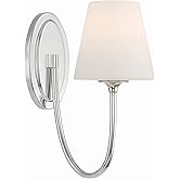 Juno 1 Light Polished Nickel Sconce with Sconce with Glass Shade