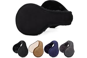 LiuSuper Men's Wider Winter Earmuffs Big Cover 4.72 Inch Ear Warmers, Suede Fabric
