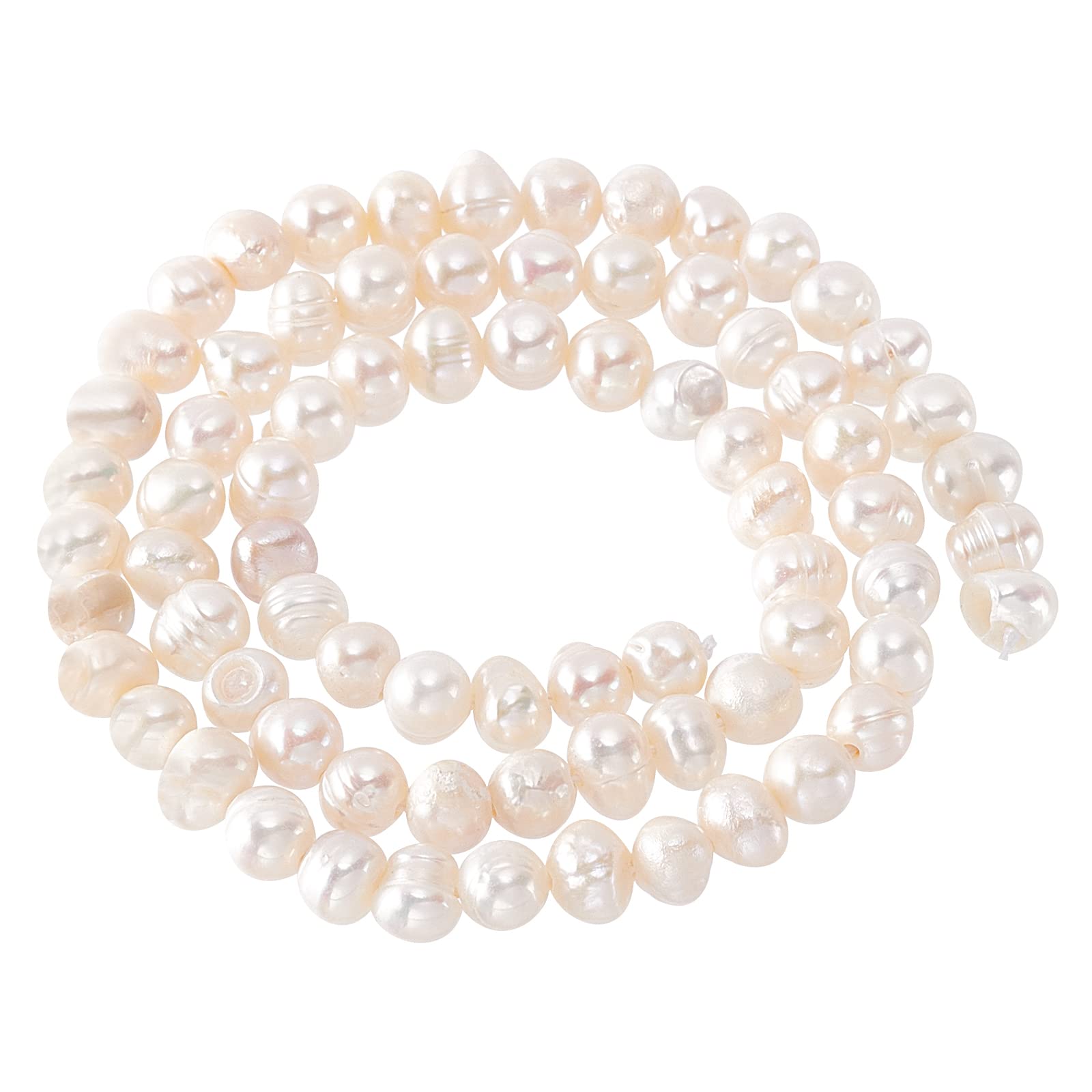 NBEADS 1 Strand Natural Cultured Freshwater Pearl Beads Strands for DIY Crafts Making Jewelry Bracelets Necklaces Earrings