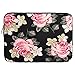 MOSISO Canvas Rose Pattern Sleeve Bag with Small Case Compatible with 13-13.3 inch Laptop, Pure Black
