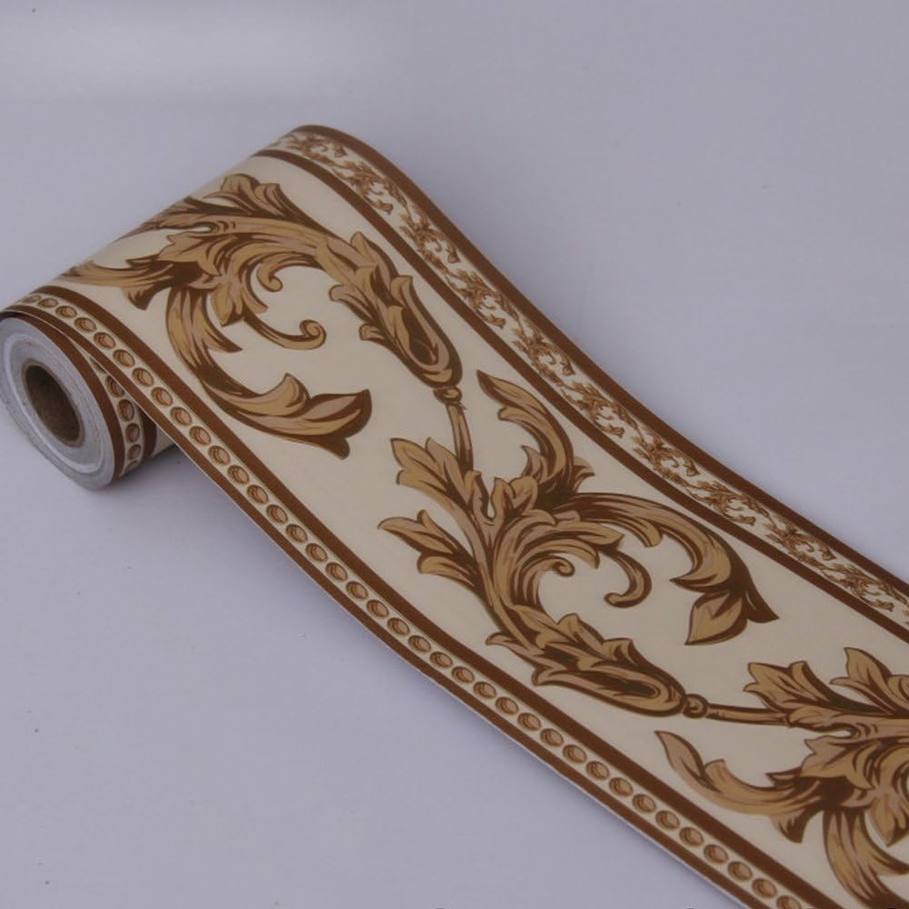 LoveFaye Retro Self Adhesive Wallpaper Border Roll Waterproof Easy Install Wall Art for Home Garden