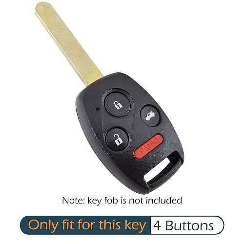 2-Pack Key Fob Case Cover For Honda Accord, Civic, CR-V, Pilot - Black & Blue 8 thumbnail image