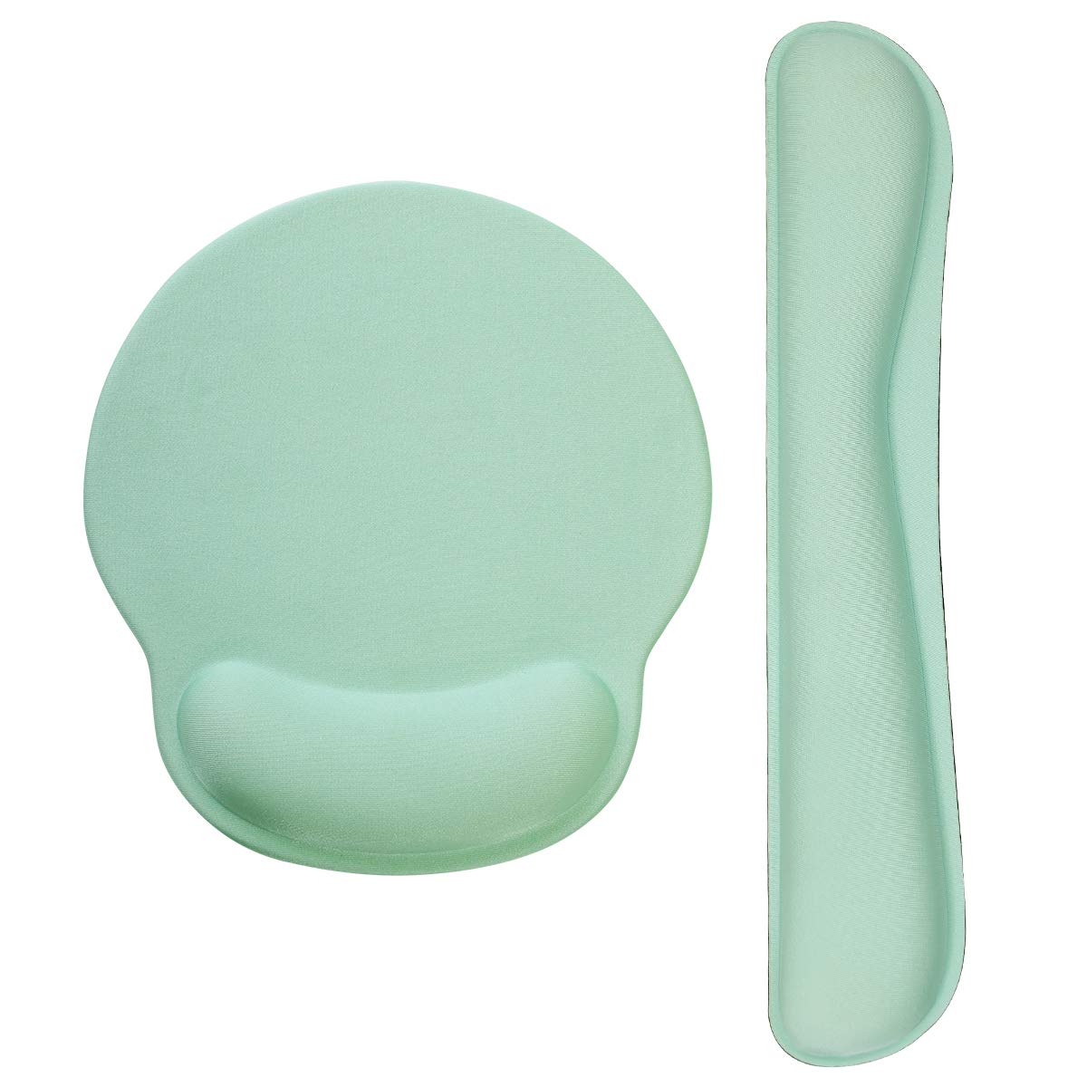 Photo 1 of AORTDES Ergonomic Keyboard Mouse Pad Wrist Rest Support Set for Laptop/Computer/Desktop,Memory Foam Hand Rest Wrist Cushion for Gaming/Office,Lightweight Comfortable & Pain Relief (Light Green)