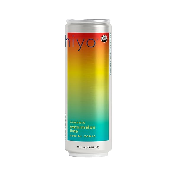 HIYO ORGANIC SOCIAL TONIC – WATERMELON LIME, 12 FZ – N.A. FUNCTIONAL SELTZER, SPARKLING WATER CRAFTED WITH ORGANIC ADAPTOGENS, NOOTROPICS & BOTANICALS