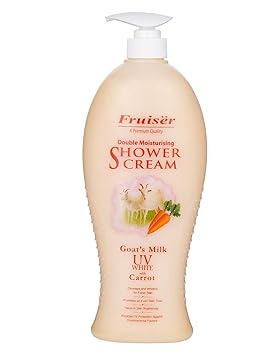Fruiser Double Moisturising Shower Cream, Goat's Milk UV White with Carrot, 1000 ml