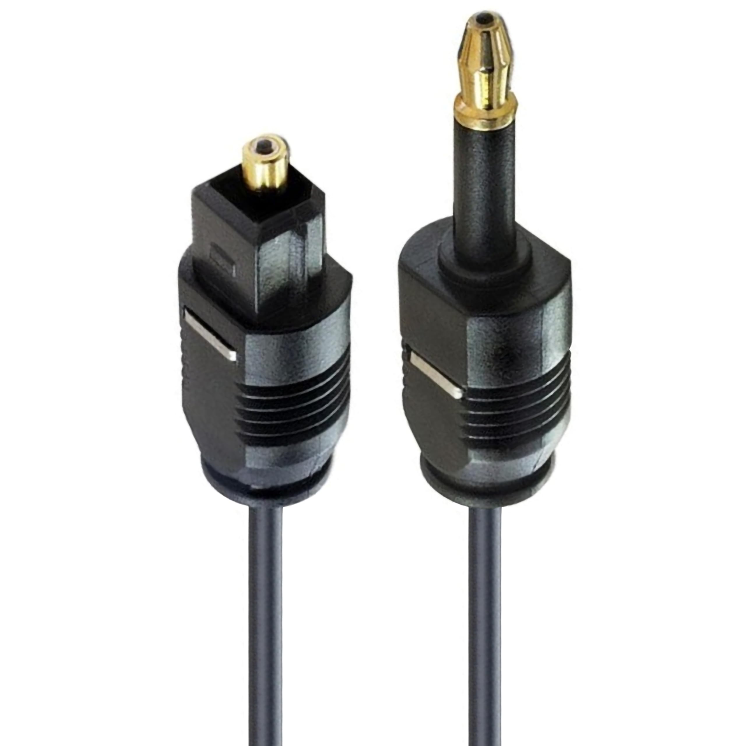 PremiumCord Optical audio cable mini Toslink 3.5mm to Toslink - 1m, male to male, digital cable for stereo system HiFi Sounbar TV, HQ audio, gold-plated, color black 1 m