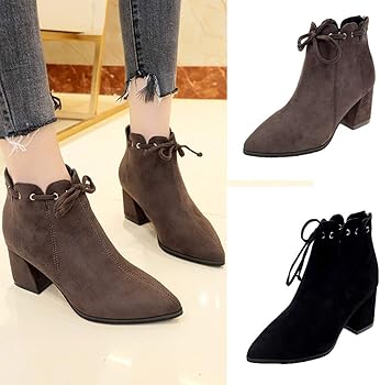 botines tacon ancho y plataforma