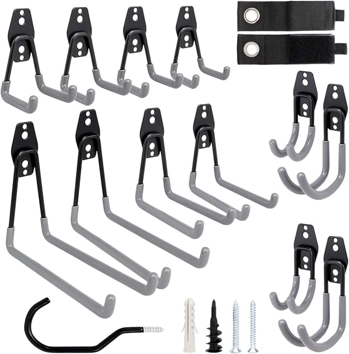 14 Pack Garage Storage Hooks Heavy Duty, Utility Double Hanging Hooks