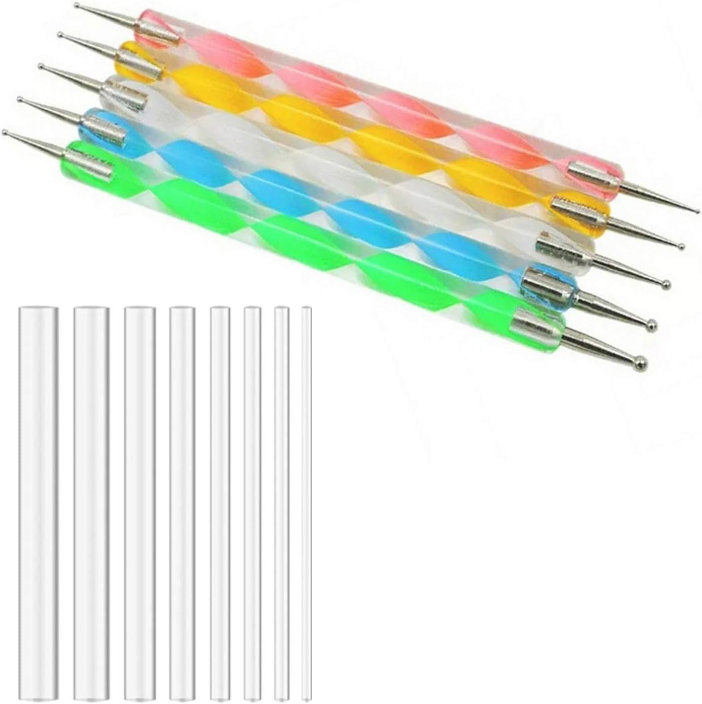 8PCS Dotting Rods + 5PCS Double-Ended Ball Stylus Pens Mandala Dotting Painting Tools for DIY Craft Furniture Wood Canvas Rocks Fabric Wall Art