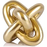 XMGZQ Gold Knot Decor for Coffee Table Book,Chain Link Living Room Decor Item for Bookshelf Entryway Nightstand TV Stand,Mini