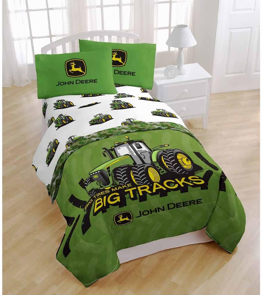 John Deere "Big Tracks complète de lit, Green, White, Yellow, Full