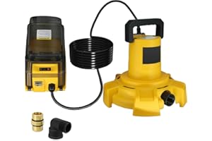 FORDWALT Cordless Submersible Water Pump Compatible with Dewalt 20V Battery(No Battery), 1320GPH Brushless Water Transfer Pump, Portable Electric Pool Cover Pump Sump Pump w/ 15.4ft Cord