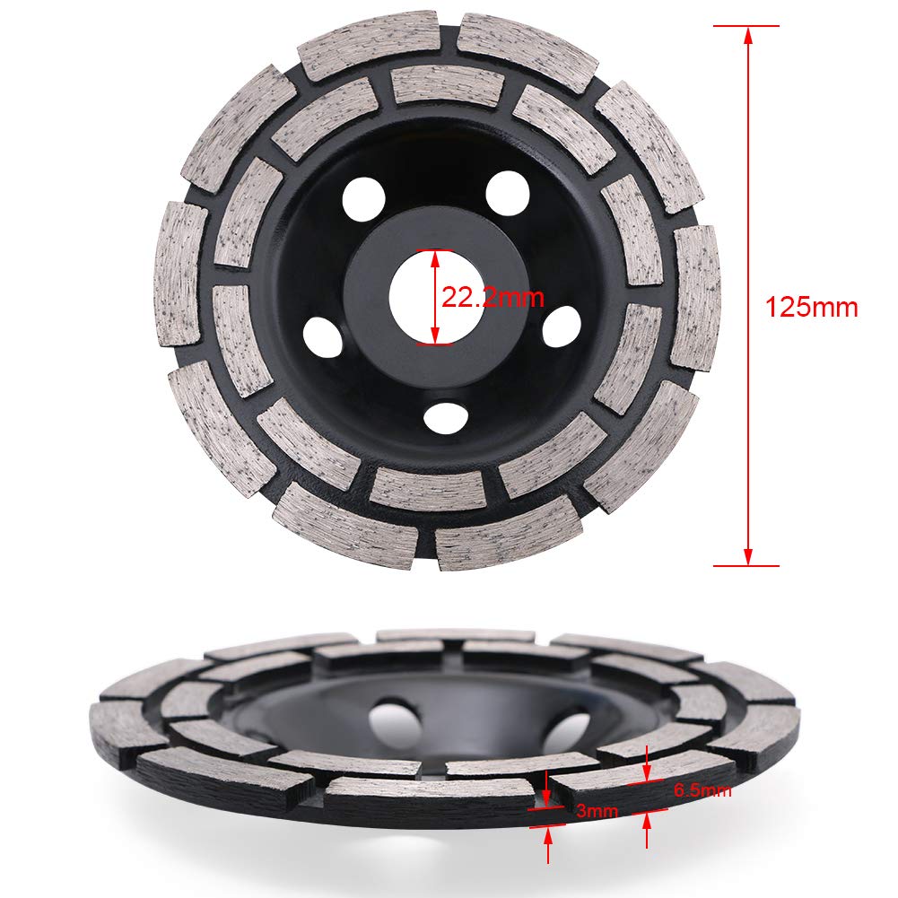 flintronic Diamond Grinding Cup Wheel, Universal 125mm Double Turbo Row for Concrete Granite, Natural Stone, Masonry - Image 4