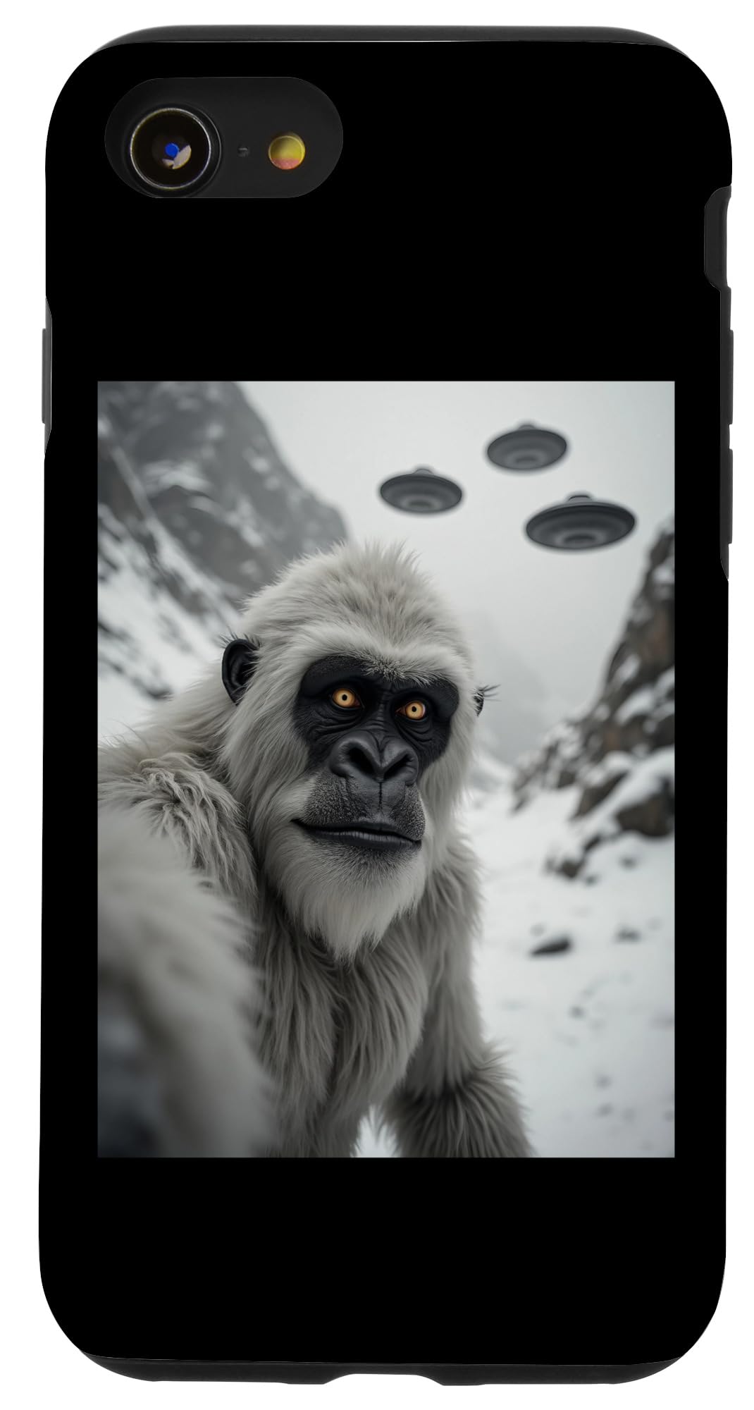 Funny yeti Selfie with UFOs Weird Alien Case for iPhone SE (2020) / 7 / 8