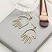 Face Earring Set-Mookoo 3 Pair Gold Tone Hypoallergenic Earrings for Girls Teens Women Earrings Including Hollow Face Hand Shape Gold Statement Earrings