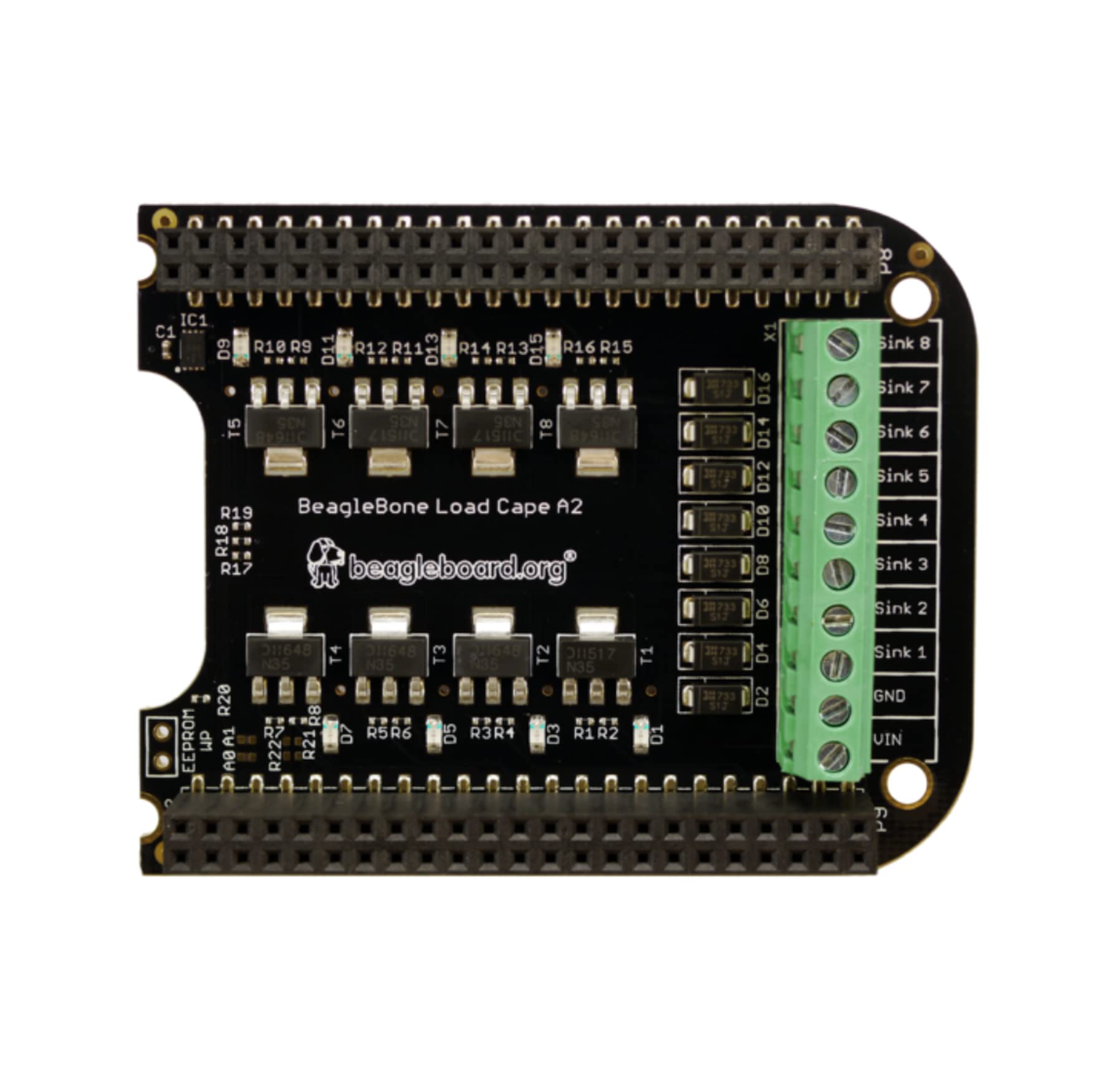 BeagleBone Load Cape: A Powerful Beaglebone Expansion Board to Drive High-current Loads like Relays, Motors, Solenoids, and High Current LEDs