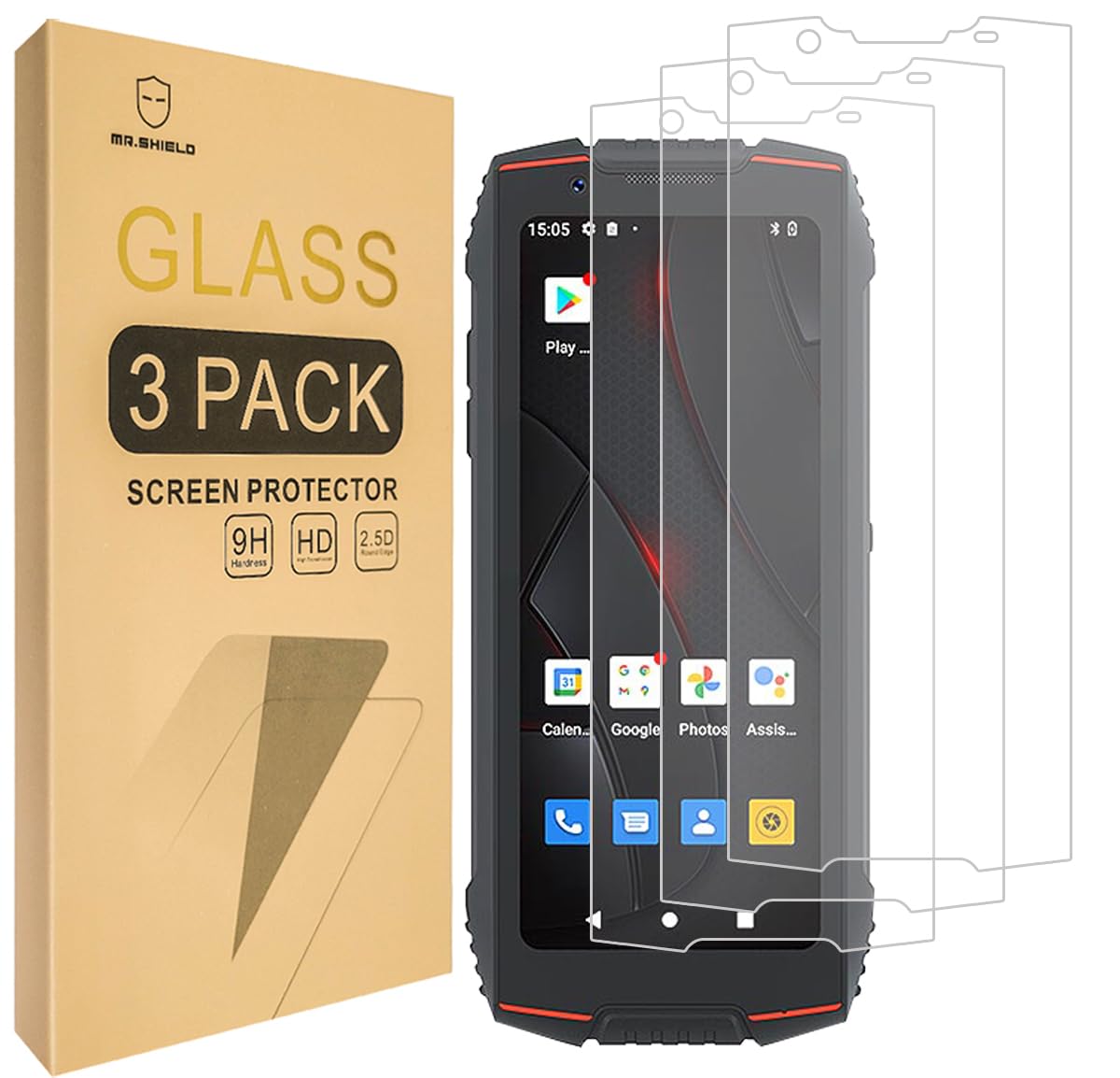 Mr.Shield Screen Protector For Cubot KingKong Mini 3 [Tempered Glass] [9H Hardness] [3-Pack] Screen Protector