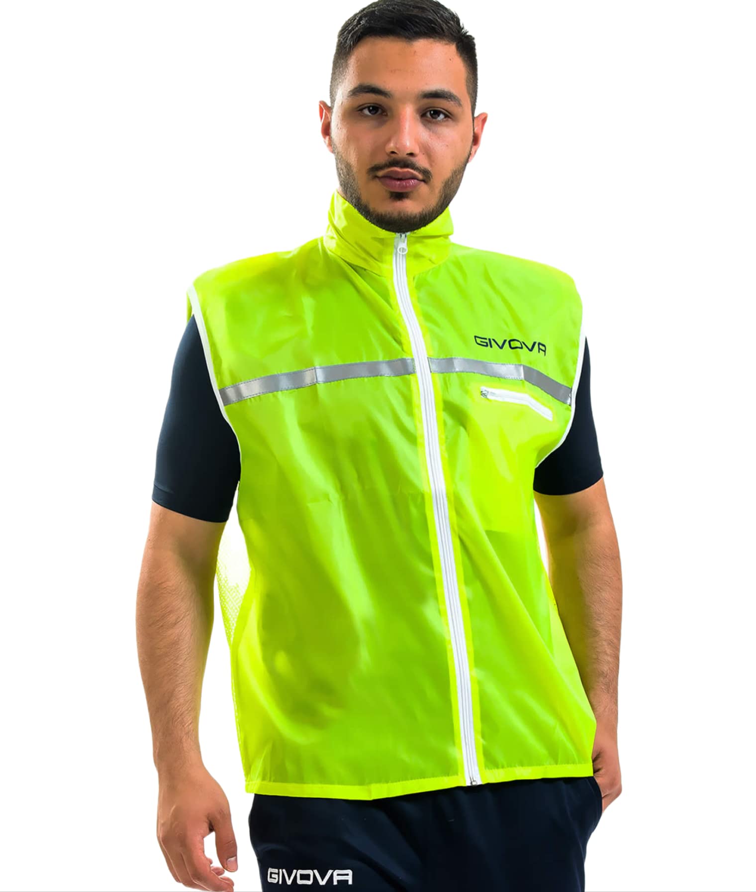 GIVOVA Running Men's Running Shirt, Yellow/Blue, One Size