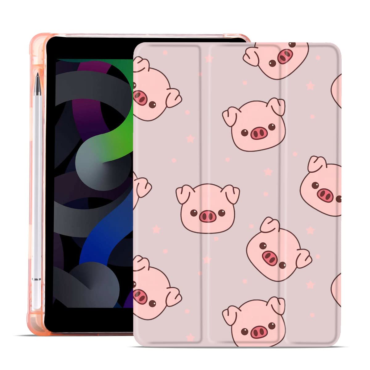 MAYCARI Cartoon Pink Pig Case for iPad Pro 11 inch 2021/2020/2018, Cute Case with Pencil Holder, Support Auto Sleep/Wake, Soft TPU Back Protective Case for Girls Women Men — image 1