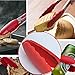 Silicone Kitchen Tongs with Stand, Set of 2 Packs (9-Inch & 12-Inch)Heat Resistant Stainless Steel Food Tongs and 1 Basting Brush, Serving for BBQ, Salad, Grill and Bread
