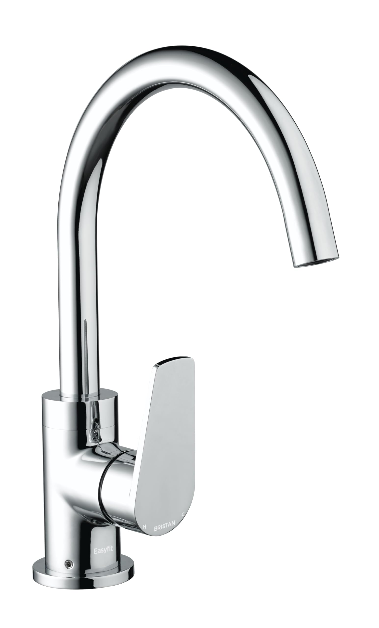 Bristan Raspberry Kitchen Tap - swivel spout, single lever EasyFit chrome kitchen sink tap, RSP EFSNK C
