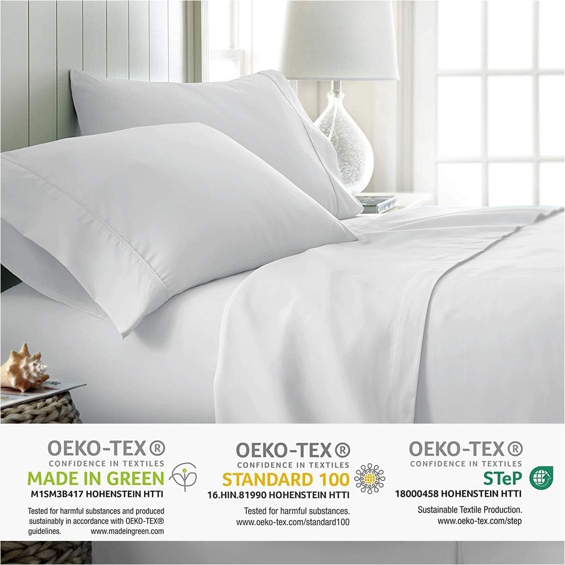 Mayfair Linen 100% Egyptian Cotton Sheets, White Queen Sheets Set, 600 Thread Count Long Staple Cotton, Sateen Weave for Soft and Silky Feel,Fits Mattress Upto 18'' DEEP Pocket: Home & Kitchen