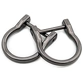 U Shape Horseshoe D-Rings, 10 PCS DIY Leather Craft Key Holder Purse Accessories (Gunmetal,0.7")
