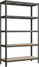 SONGMICS 5-Tier Steel Shelving Unit 60 x 120 x 200 cm Grey GLR060G01